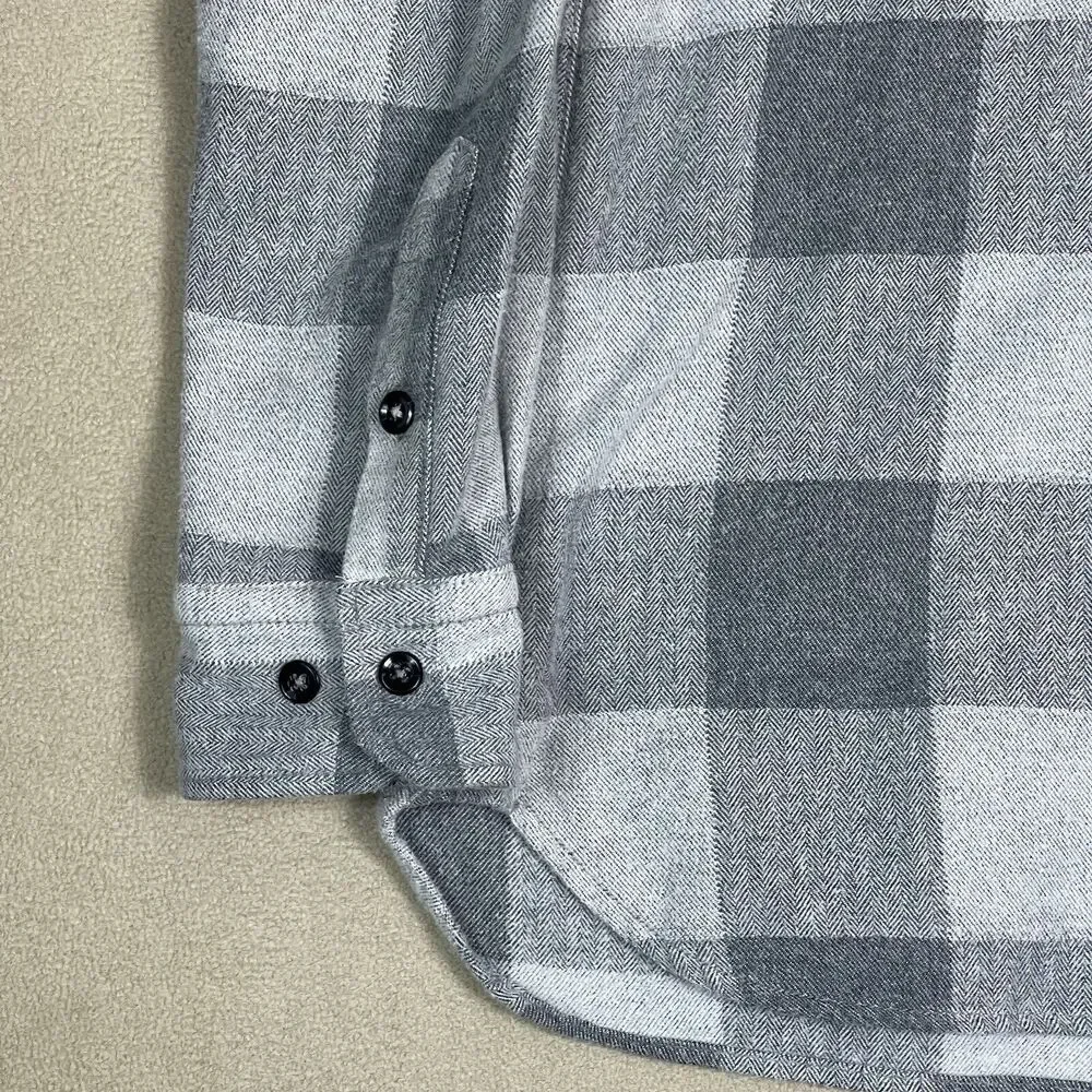 Omnigod Shirt‎ Mens 2 Gray Plaid Flannel Long Sleeve Cotton Made In Japan
